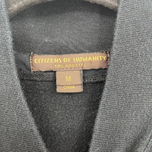 CITIZENS OF HUMANITY Women's Black Zip Up Snap Button Pocket Fleece Lined Jacket - Picture 5 of 7